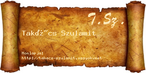 Takács Szulamit névjegykártya